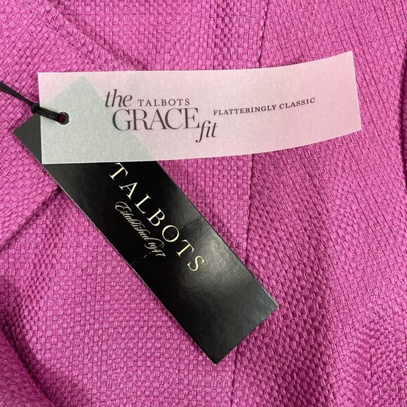 Talbots Double Breasted Blazer Jacket Coat Grace Fit Tweed Purple Womens 4 New - Picture 3 of 9